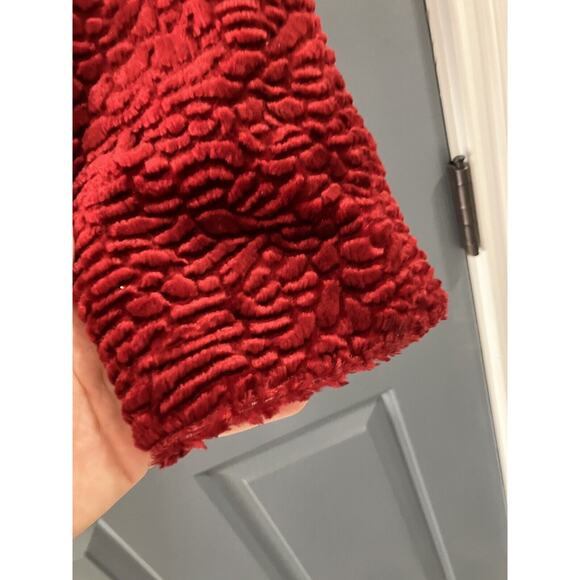 Anthropologie Ruth Chenille/Velvet Red Tie Front Jacket Sz 8 - Picture 4 of 6